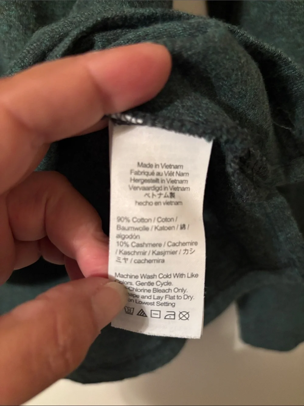 J. Crew Cashmere Blend Green Long-Sleeve Polo Shirt
